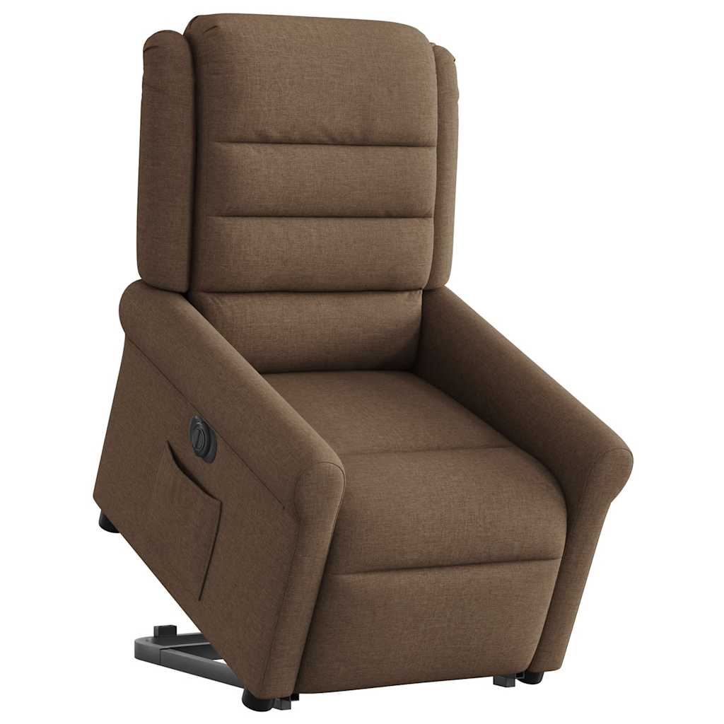Relaxsessel mit Aufstehhilfe Elektrisch Braun Stoff