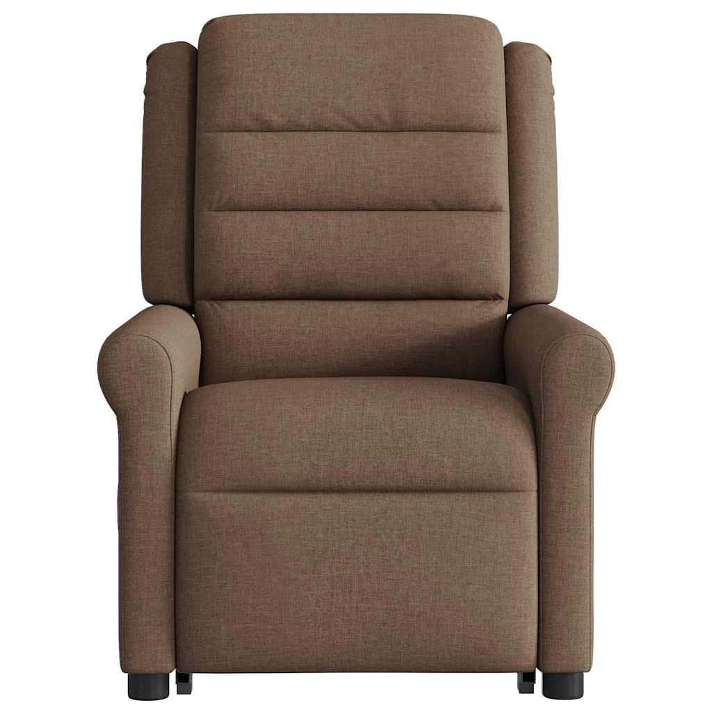 Relaxsessel mit Aufstehhilfe Elektrisch Braun Stoff