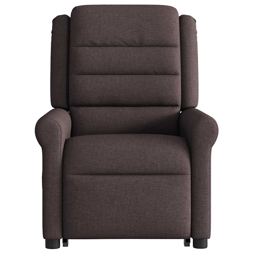 Relaxsessel mit Aufstehhilfe Elektrisch Dunkelbraun Stoff