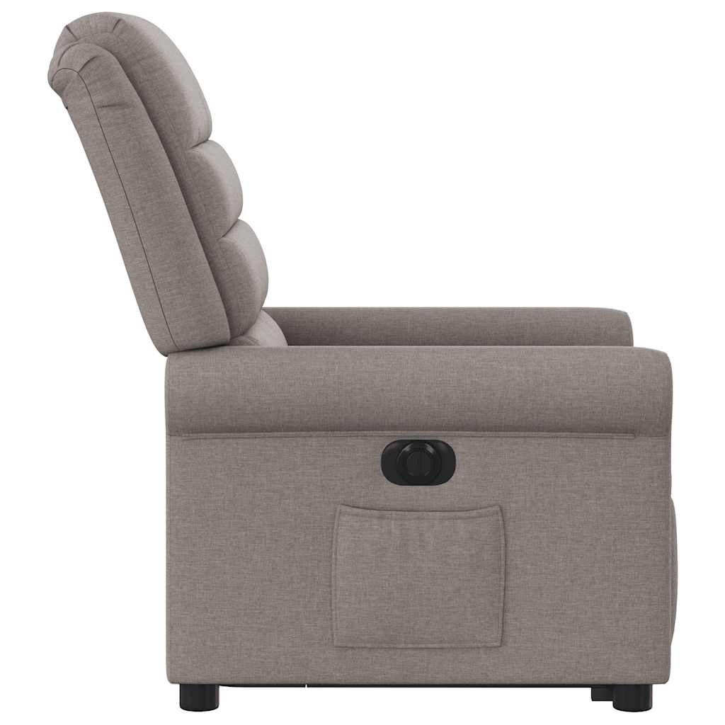 Relaxsessel mit Aufstehhilfe Elektrisch Taupe Stoff