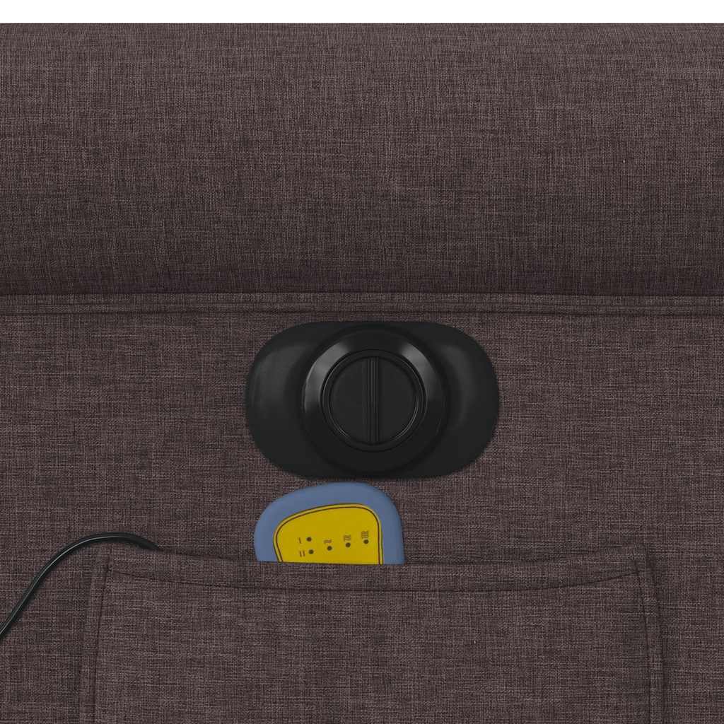 Elektrischer Massagesessel mit Aufstehhilfe Dunkelbraun Stoff