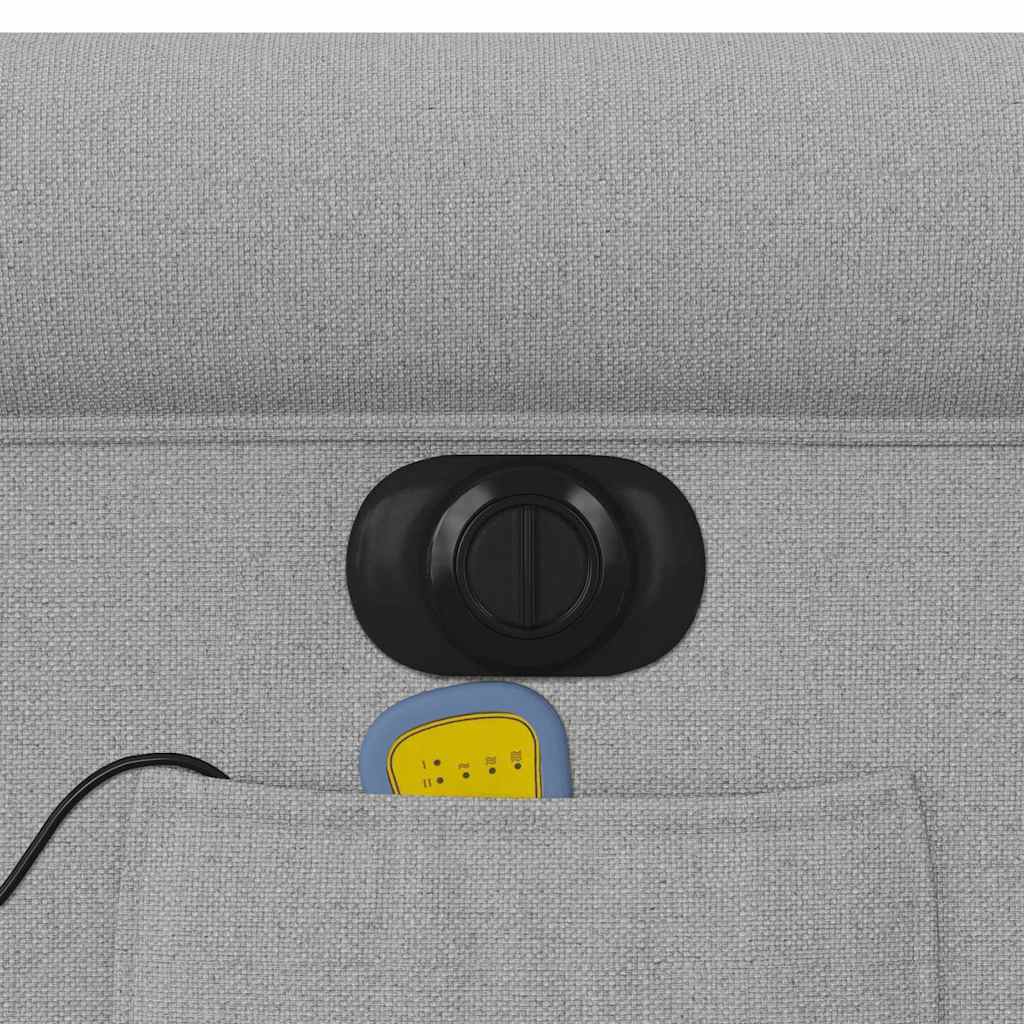 Massagesessel mit Aufstehhilfe Elektrisch Wolkengrau Stoff