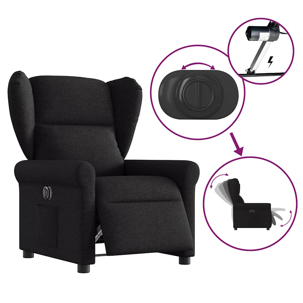 Relaxsessel Elektrisch Schwarz Stoff
