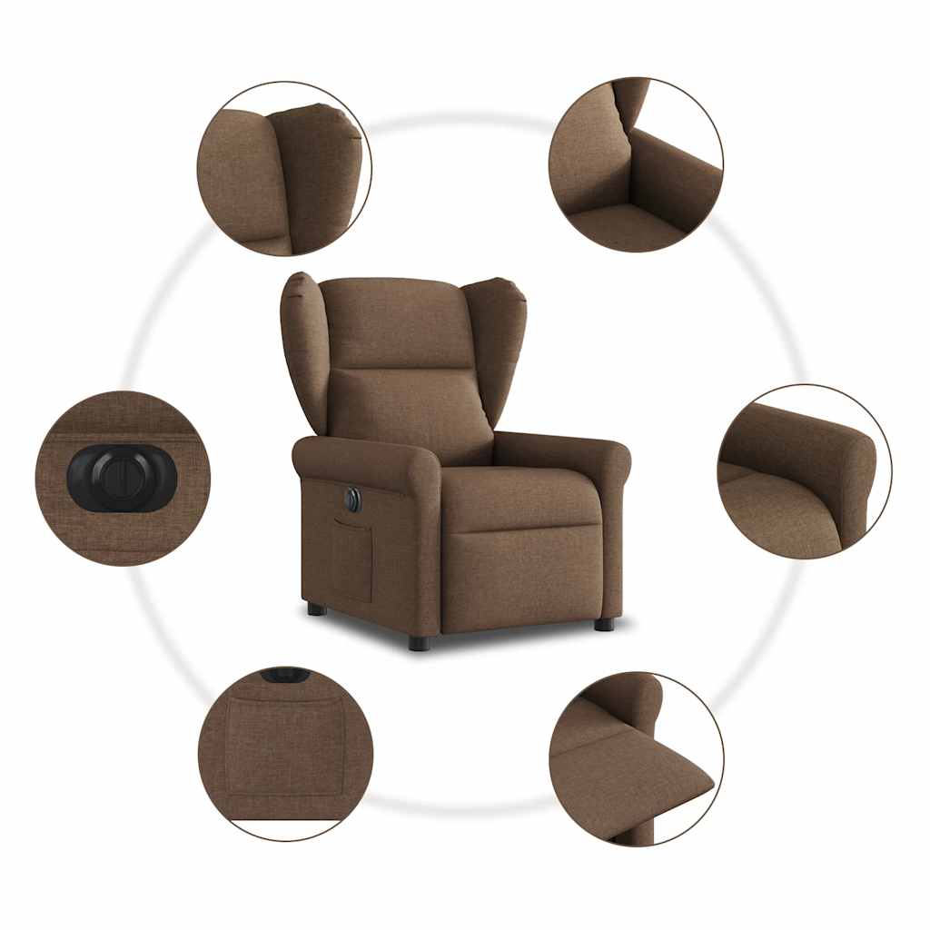 Relaxsessel Elektrisch Braun Stoff