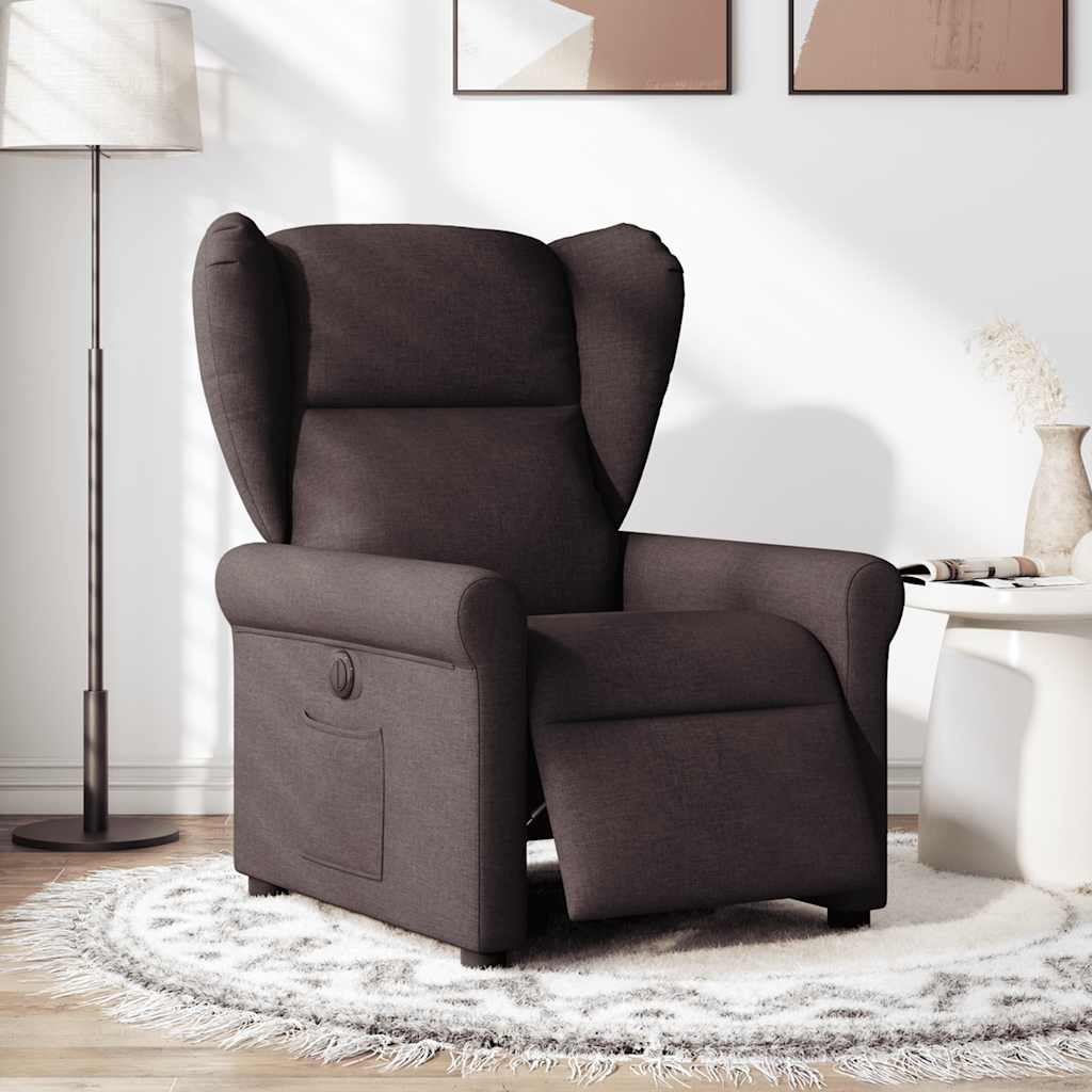 Relaxsessel Elektrisch Dunkelbraun Stoff