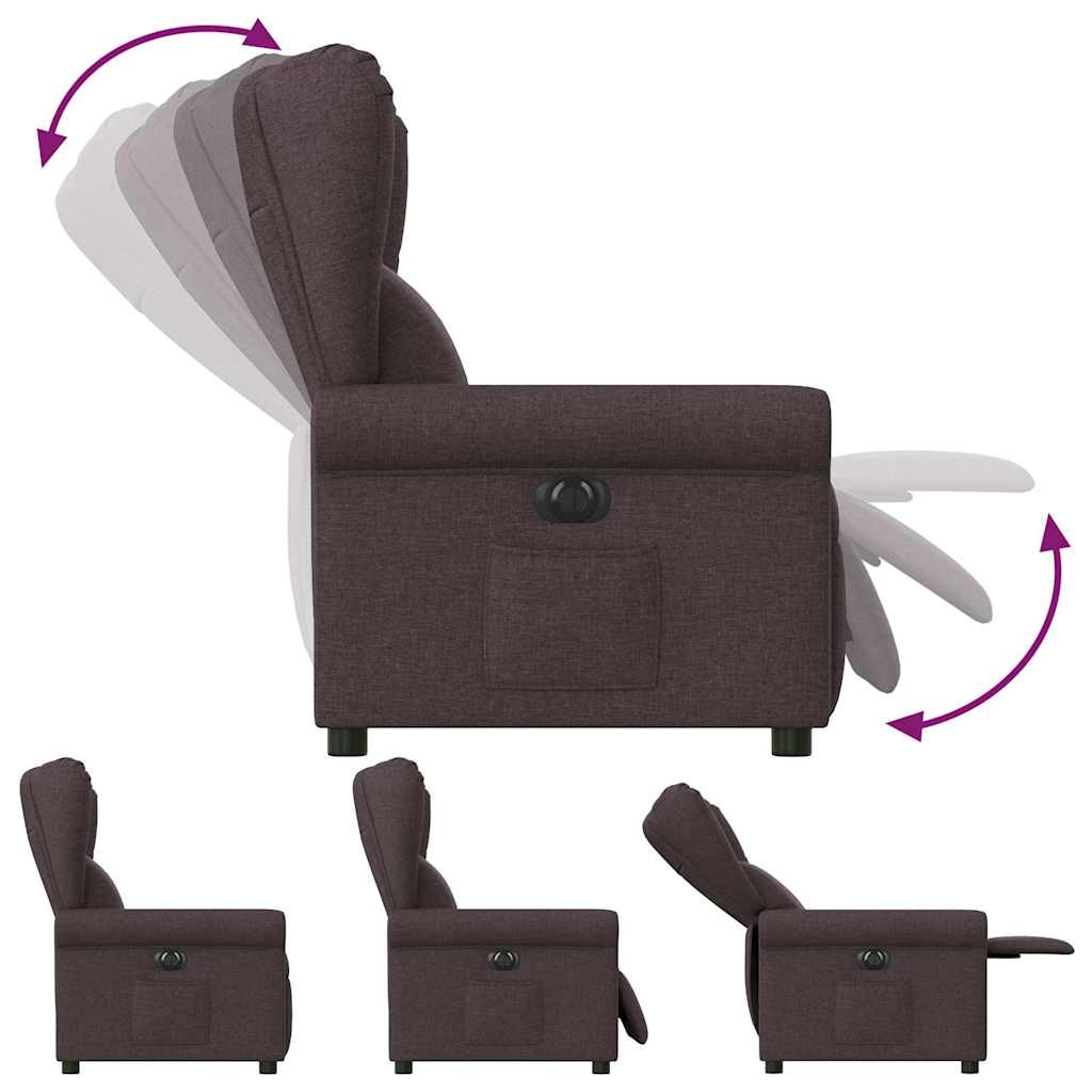 Relaxsessel Elektrisch Dunkelbraun Stoff