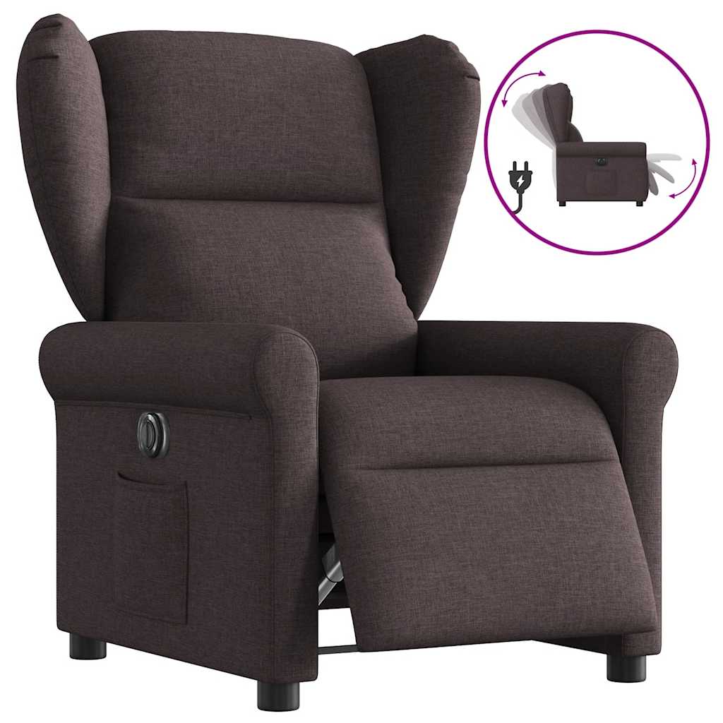 Relaxsessel Elektrisch Dunkelbraun Stoff
