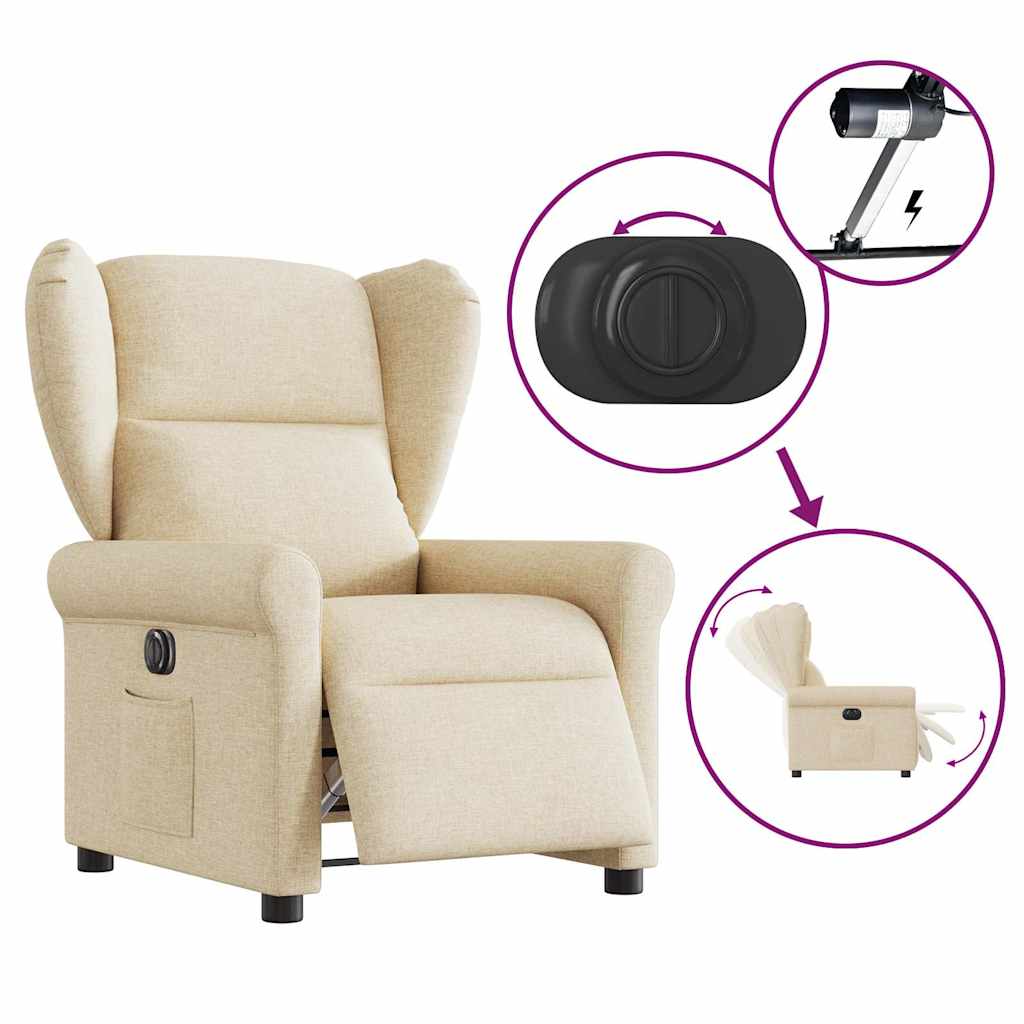 Relaxsessel Elektrisch Creme Stoff