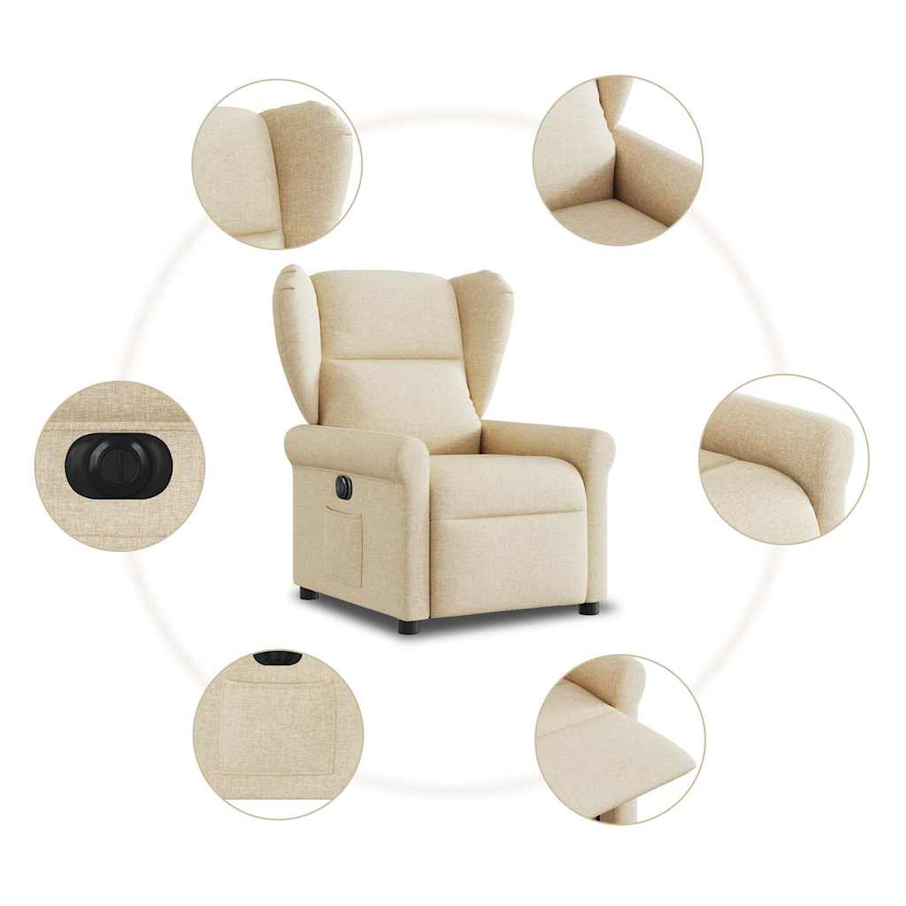 Relaxsessel Elektrisch Creme Stoff