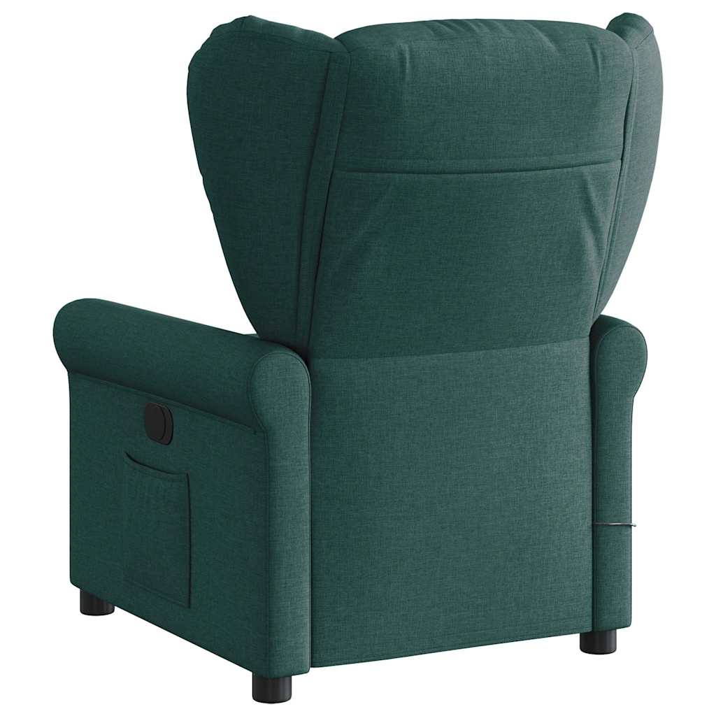 Massagesessel Elektrisch Dunkelgrün Stoff