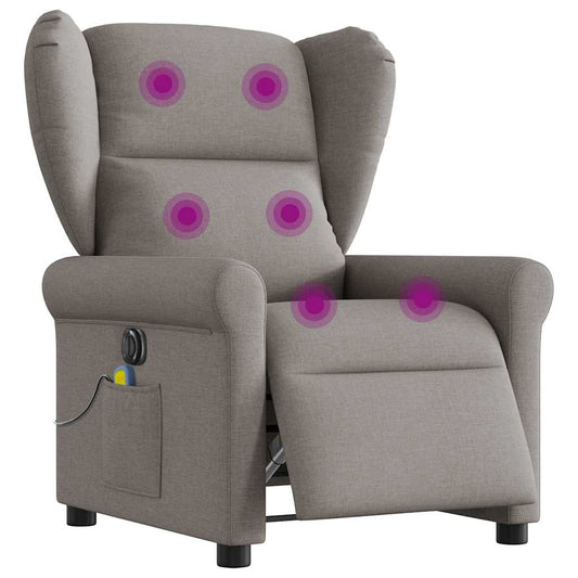 Massagesessel Elektrisch Taupe Stoff