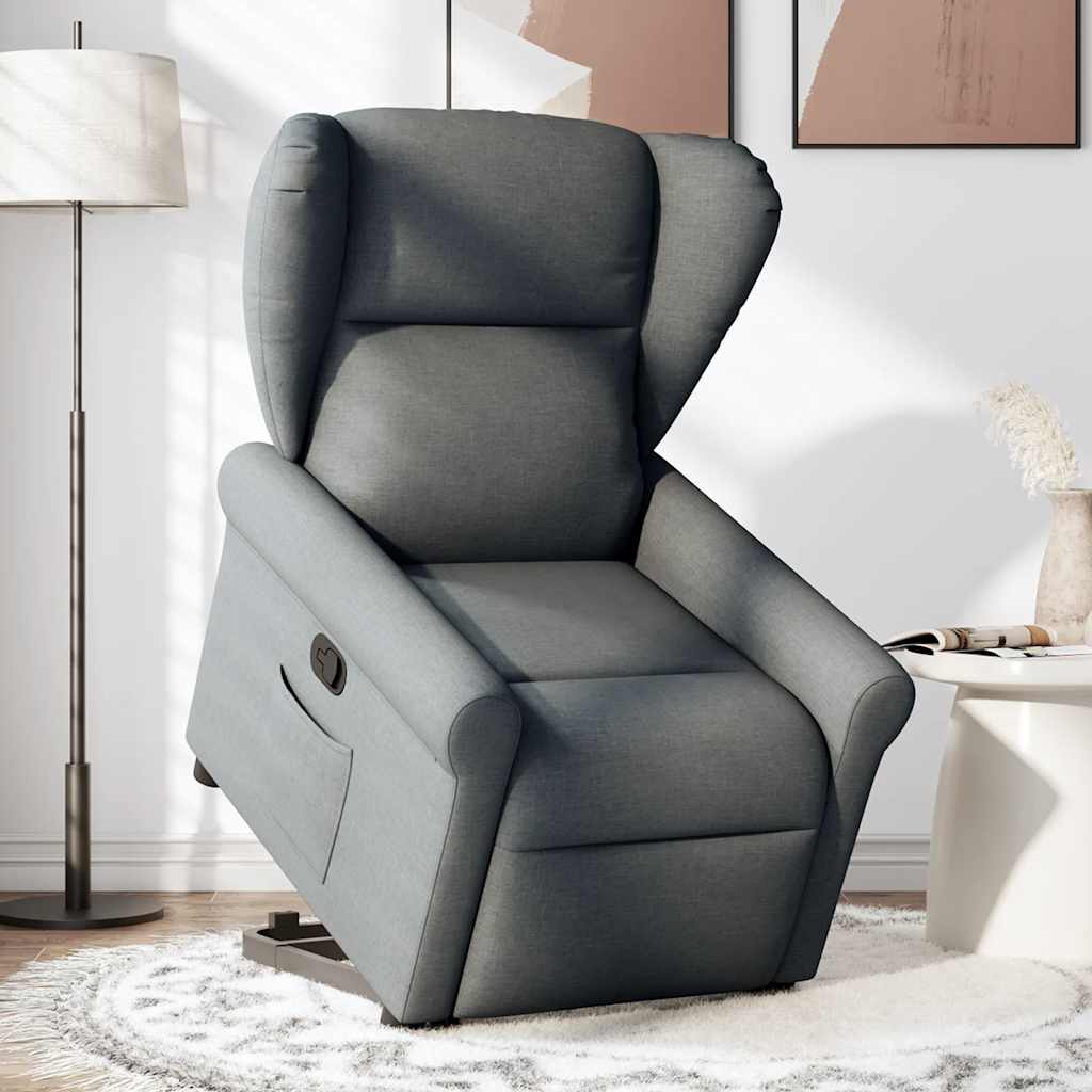 Relaxsessel mit Aufstehhilfe Dunkelgrau Stoff