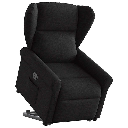 Relaxsessel mit Aufstehhilfe Schwarz Stoff