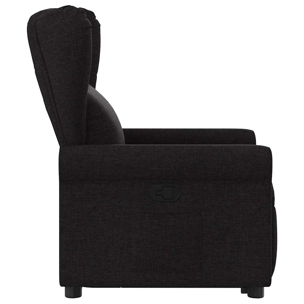 Relaxsessel mit Aufstehhilfe Schwarz Stoff