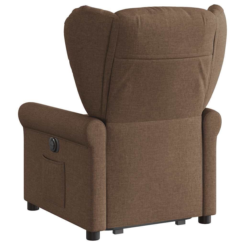 Relaxsessel mit Aufstehhilfe Braun Stoff