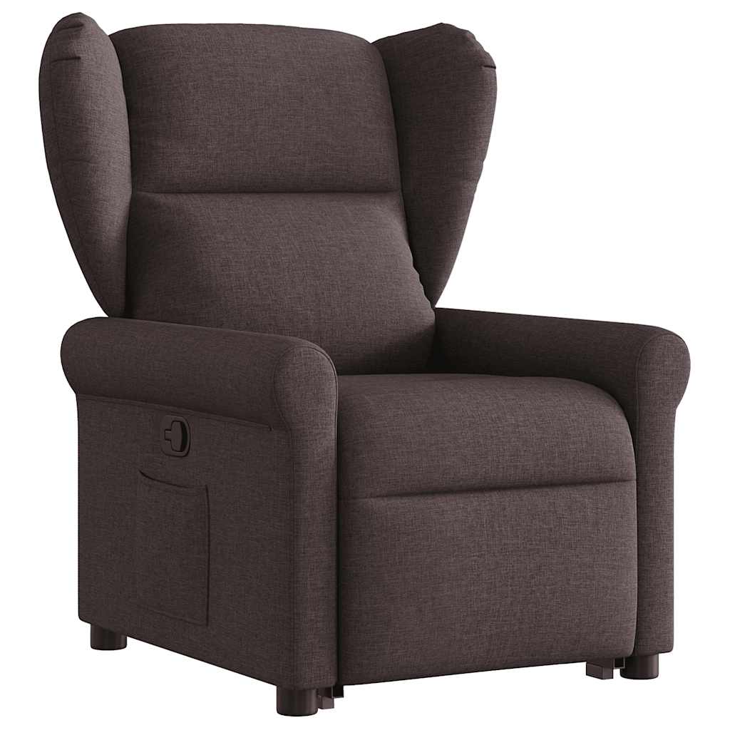 Relaxsessel mit Aufstehhilfe Dunkelbraun Stoff