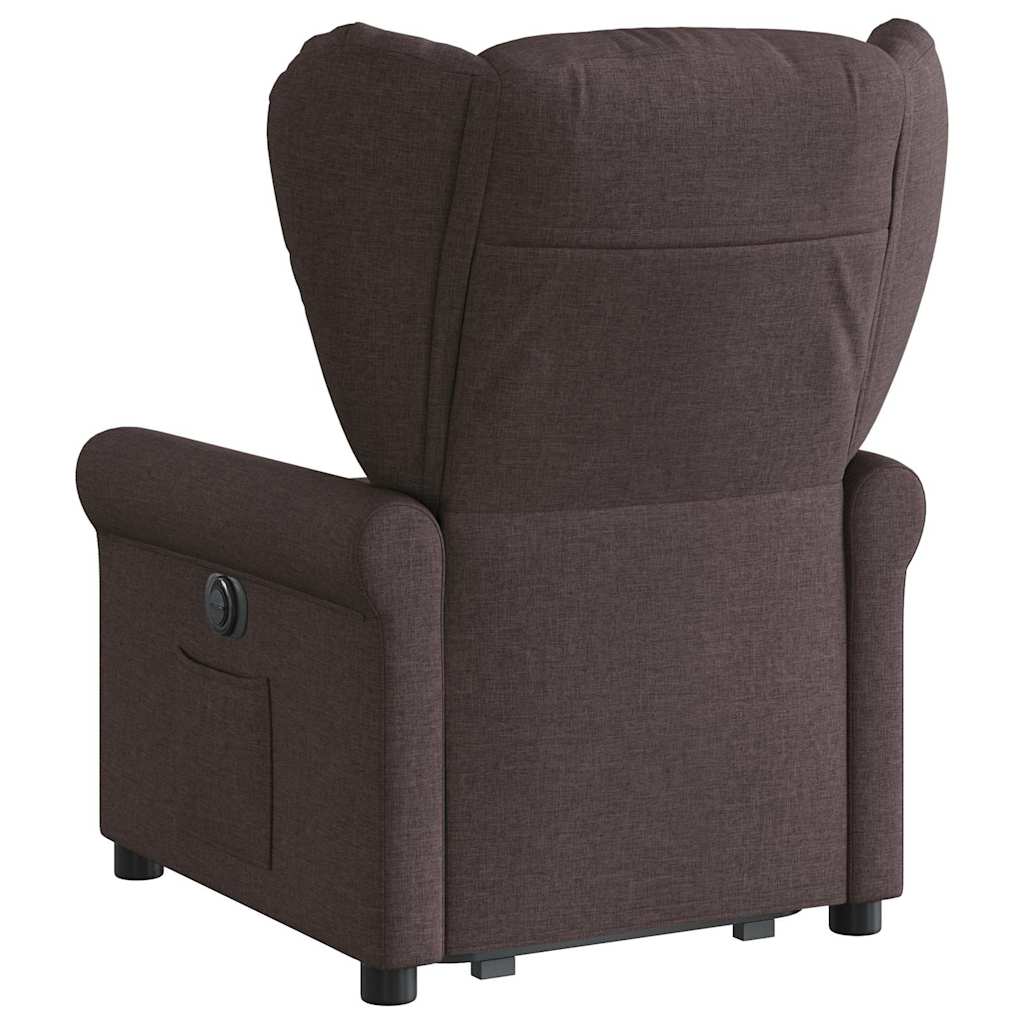 Relaxsessel mit Aufstehhilfe Dunkelbraun Stoff