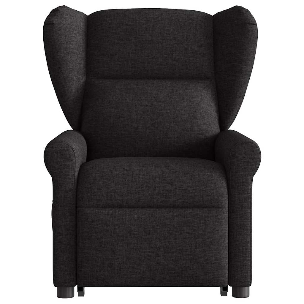 Massagesessel mit Aufstehhilfe Schwarz Stoff