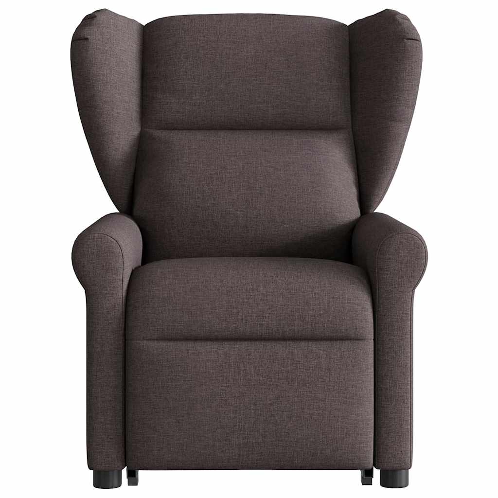 Relaxsessel mit Aufstehhilfe Elektrisch Dunkelbraun Stoff