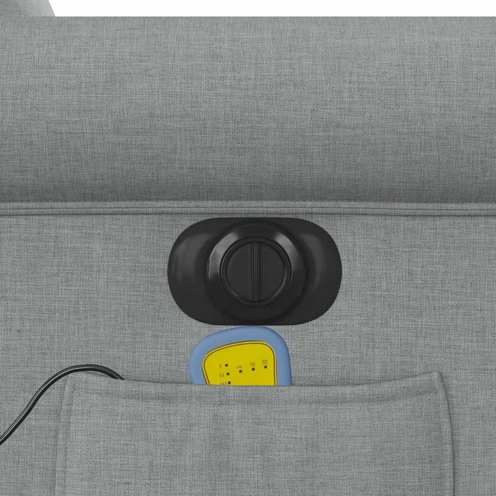 Elektrischer Massagesessel mit Aufstehhilfe Hellgrau Stoff
