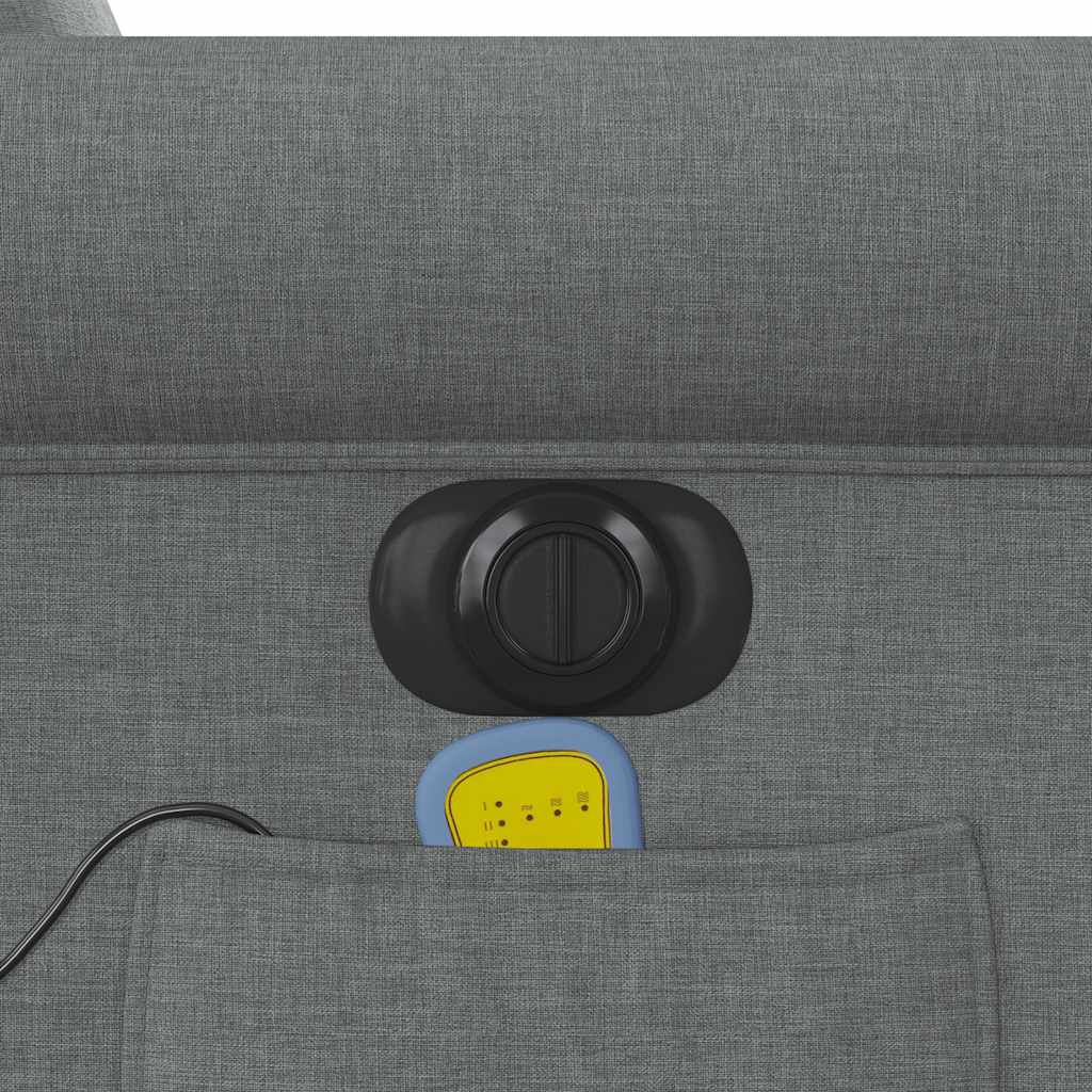 Elektrischer Massagesessel mit Aufstehhilfe Dunkelgrau Stoff