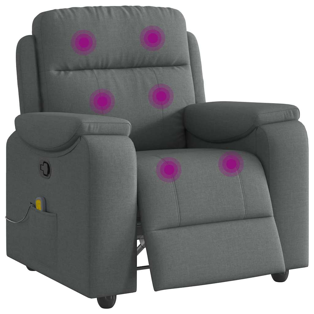 Massage-Relaxsessel, Stoff, Dunkelgrau