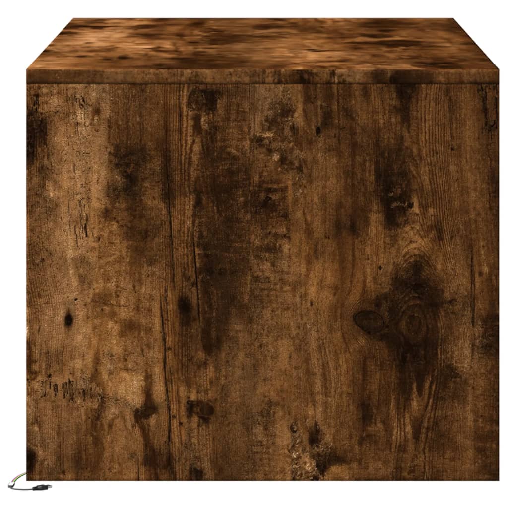 Table basse LED en bois de chêne fumé