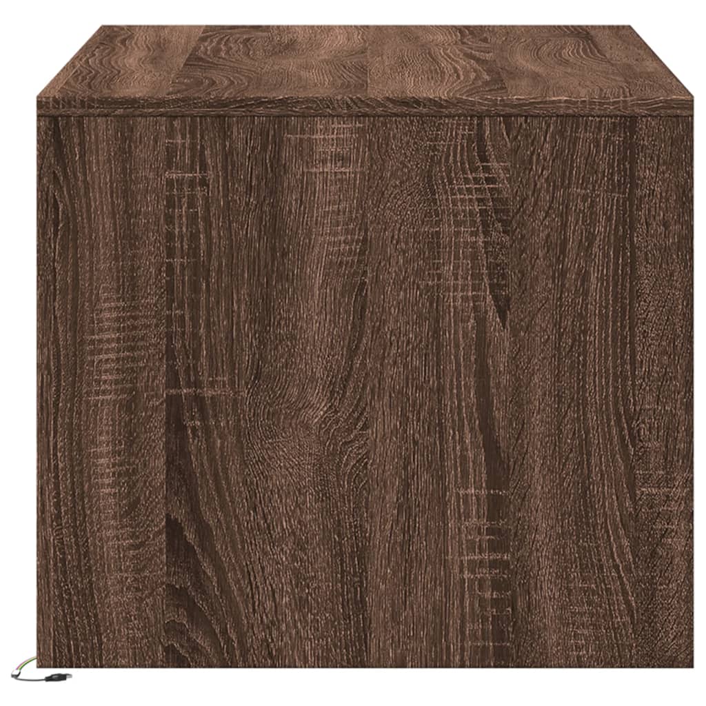 Table basse LED en bois aspect chêne marron