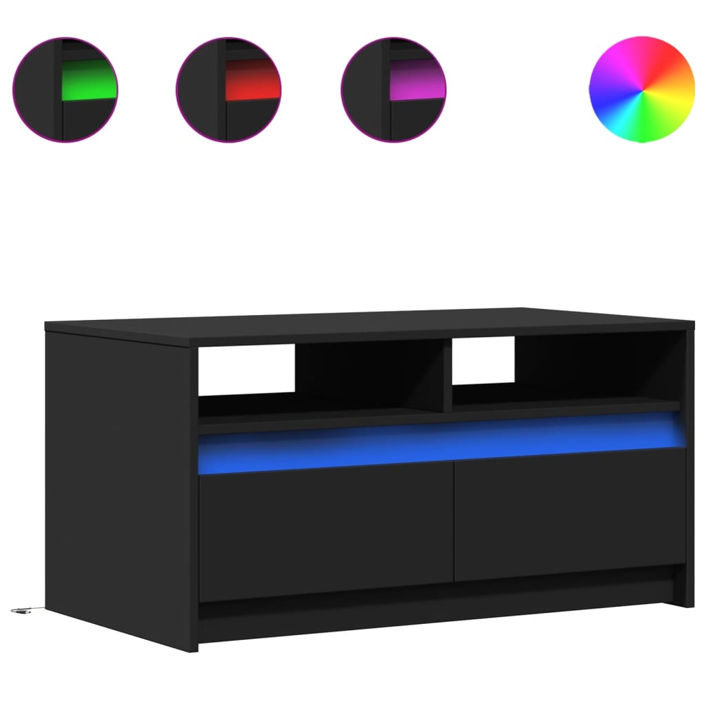 LED-Couchtisch Schwarz Holzwerkstoff