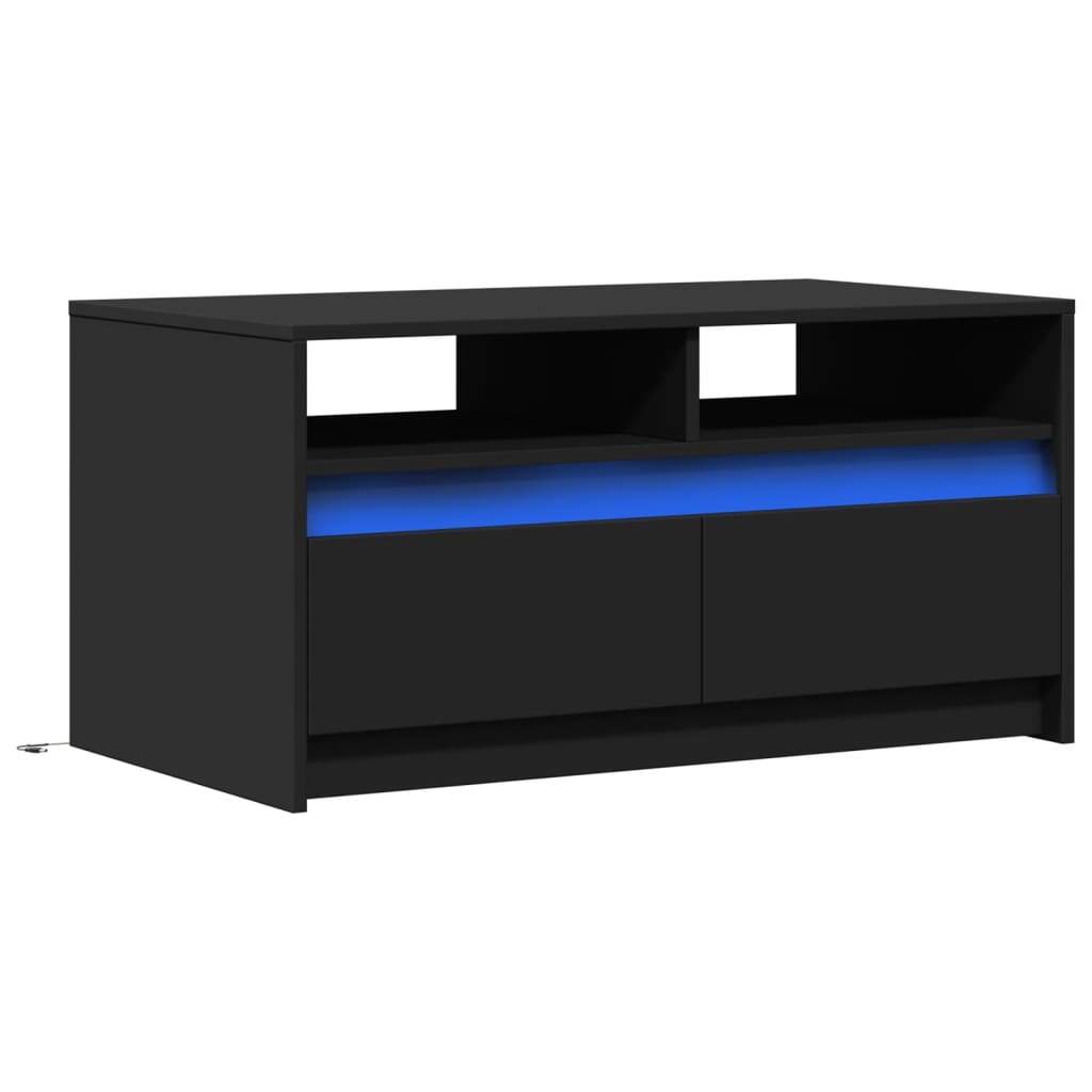 LED-Couchtisch Schwarz Holzwerkstoff