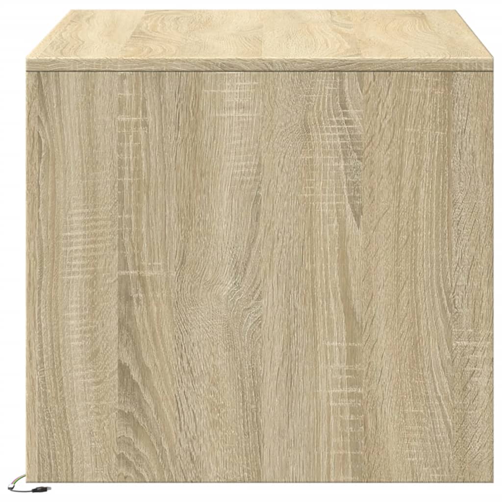 Table basse LED en bois de chêne Sonoma