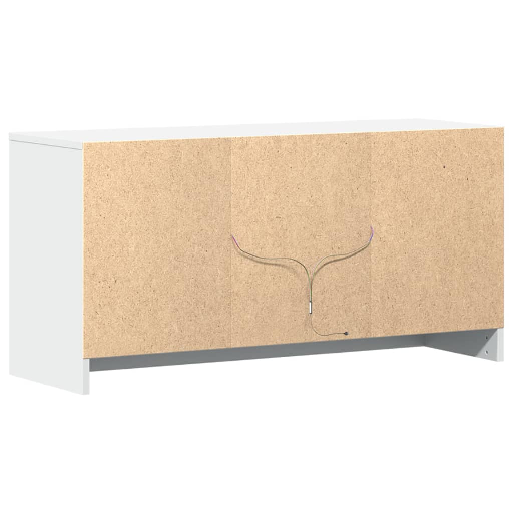 Meuble TV avec éclairage LED blanc 100x34x50 cm en bois