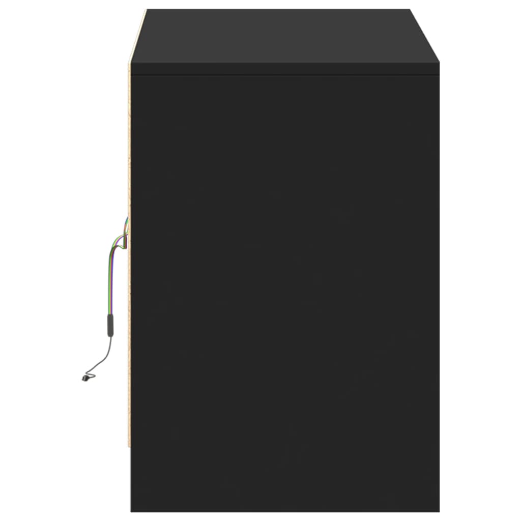 Meuble TV avec éclairage LED noir 100x34x50 cm