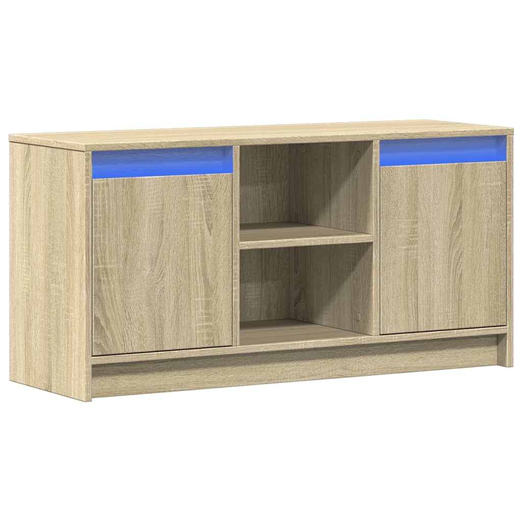 Meuble TV avec éclairage LED Chêne Sonoma 100x34x50 cm