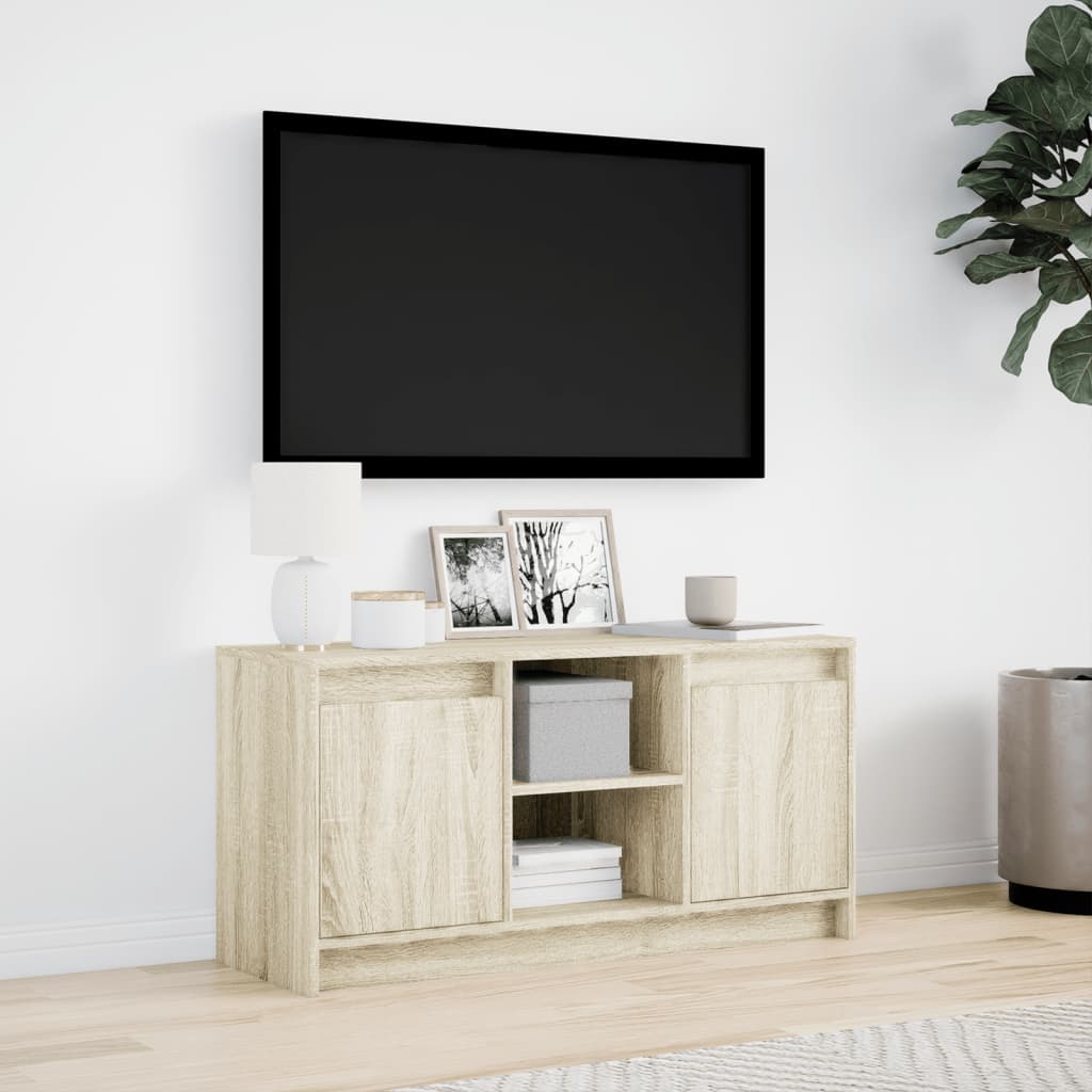 Meuble TV avec éclairage LED Chêne Sonoma 100x34x50 cm