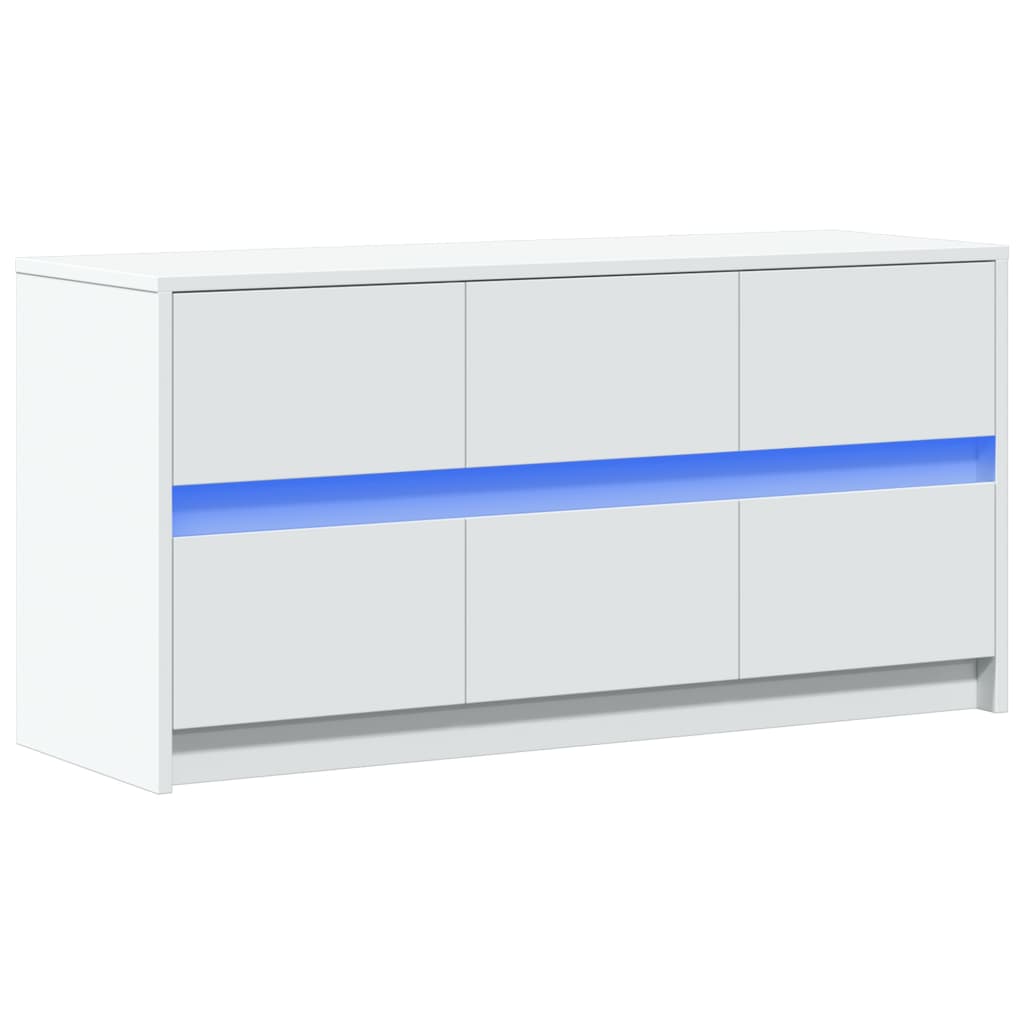Meuble TV avec éclairage LED blanc 100x34x50 cm en bois