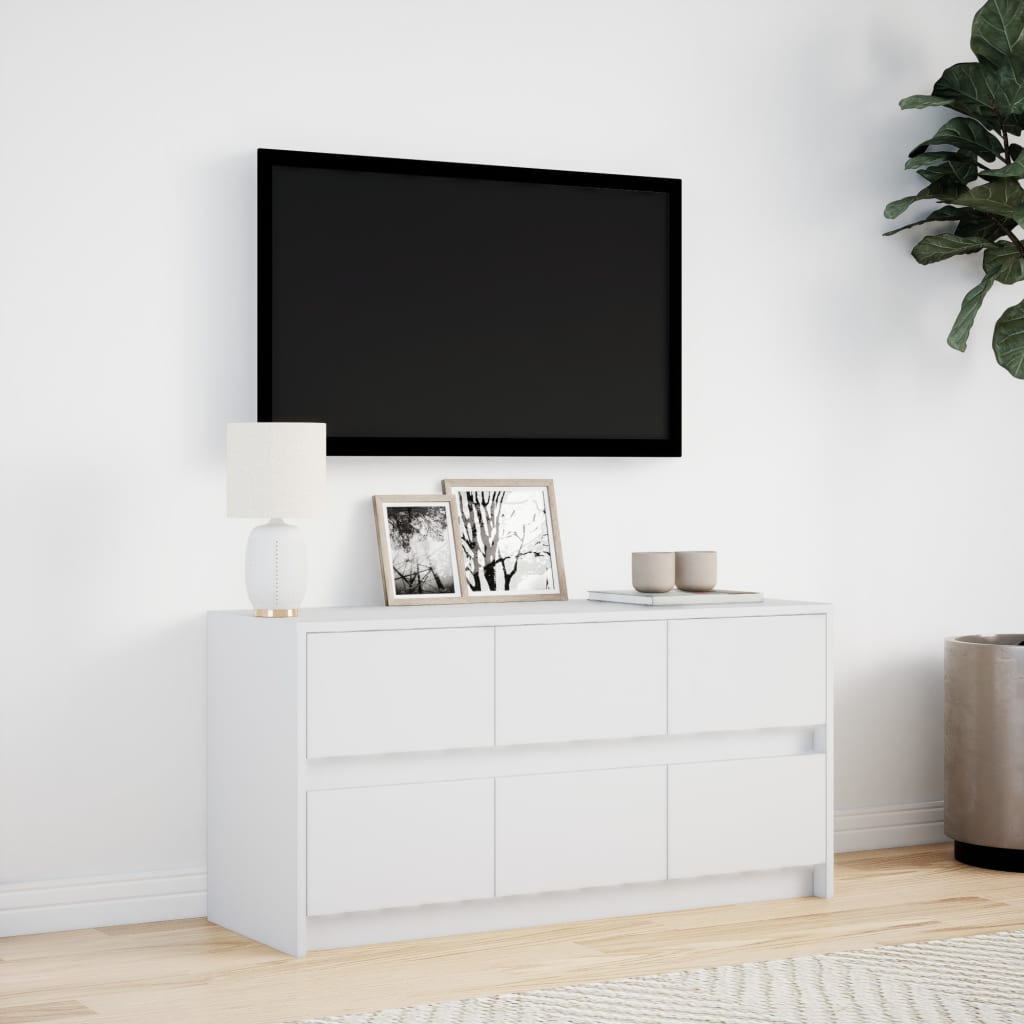 Meuble TV avec éclairage LED blanc 100x34x50 cm en bois