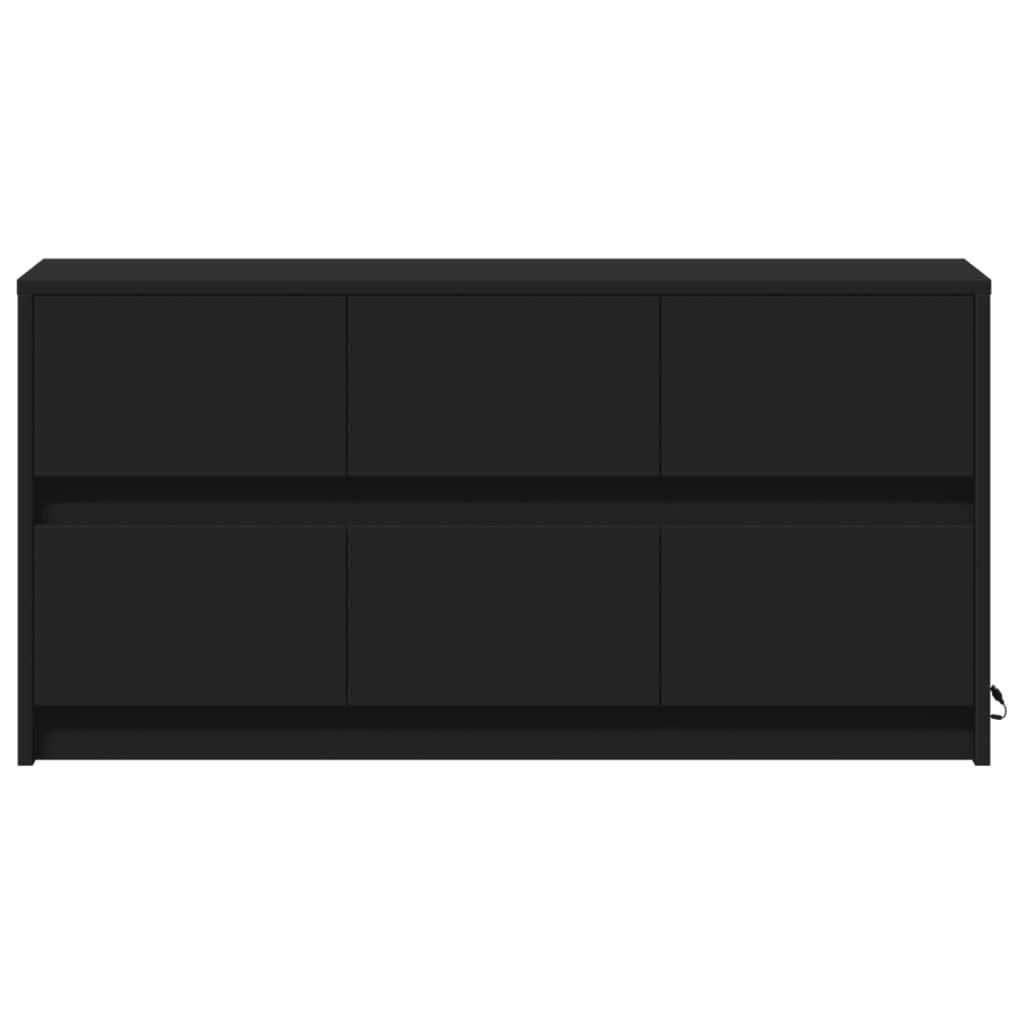 Meuble TV avec éclairage LED noir 100x34x50 cm