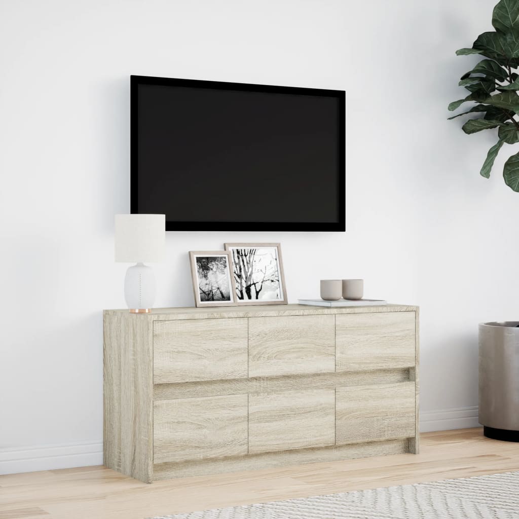 Meuble TV avec éclairage LED Chêne Sonoma 100x34x50 cm