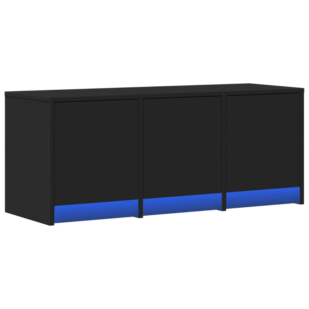 Meuble TV LED noir 97x34x40 cm en bois
