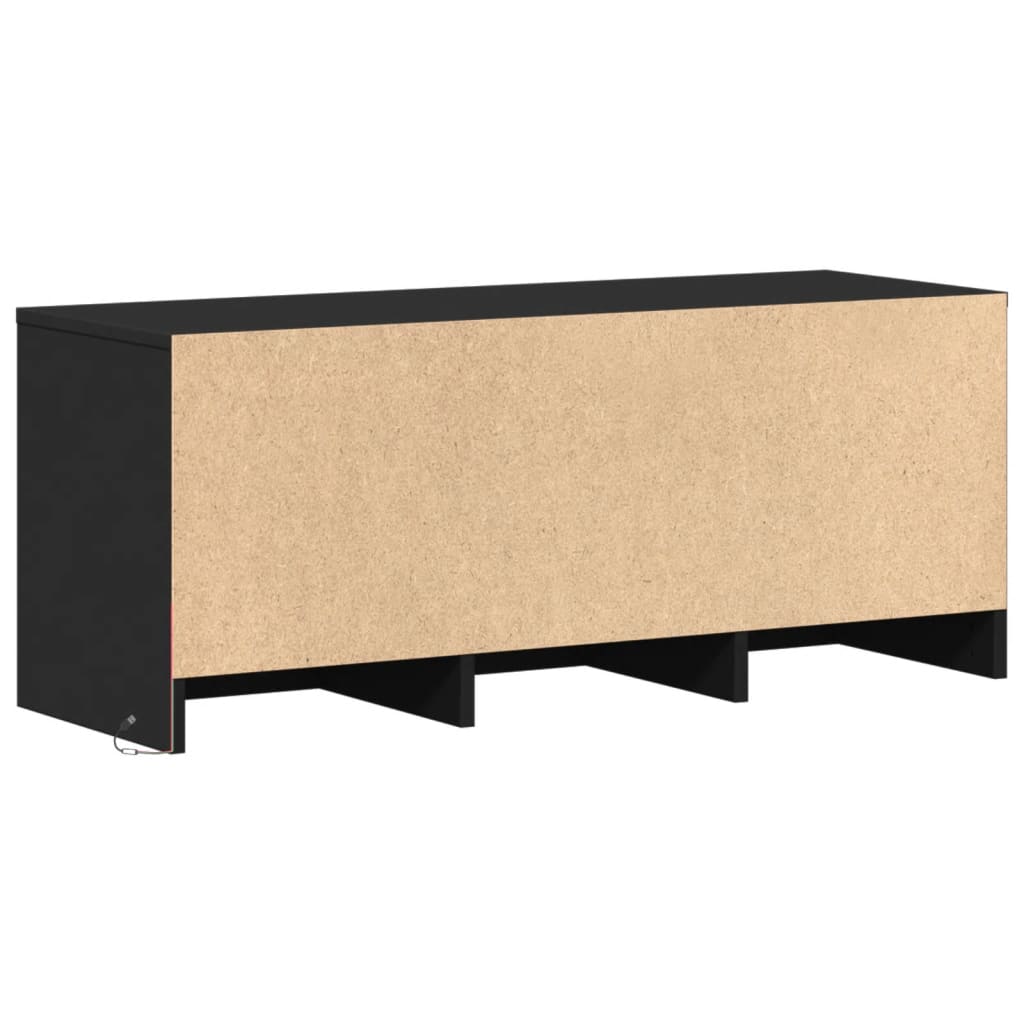 Meuble TV LED noir 97x34x40 cm en bois