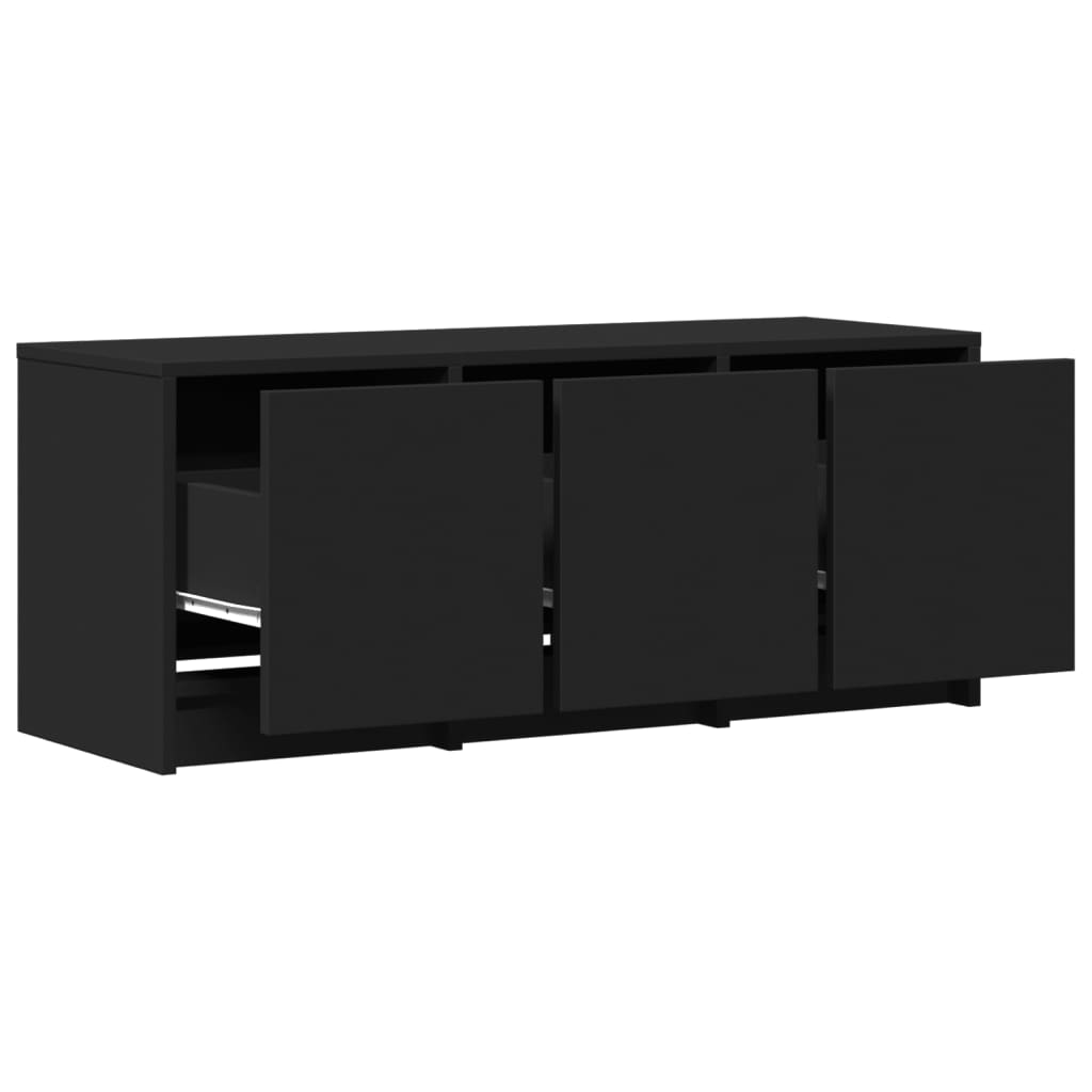 Meuble TV LED noir 97x34x40 cm en bois