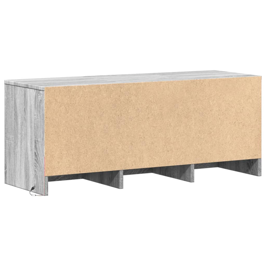 Meuble TV LED gris Sonoma 97x34x40 cm en bois