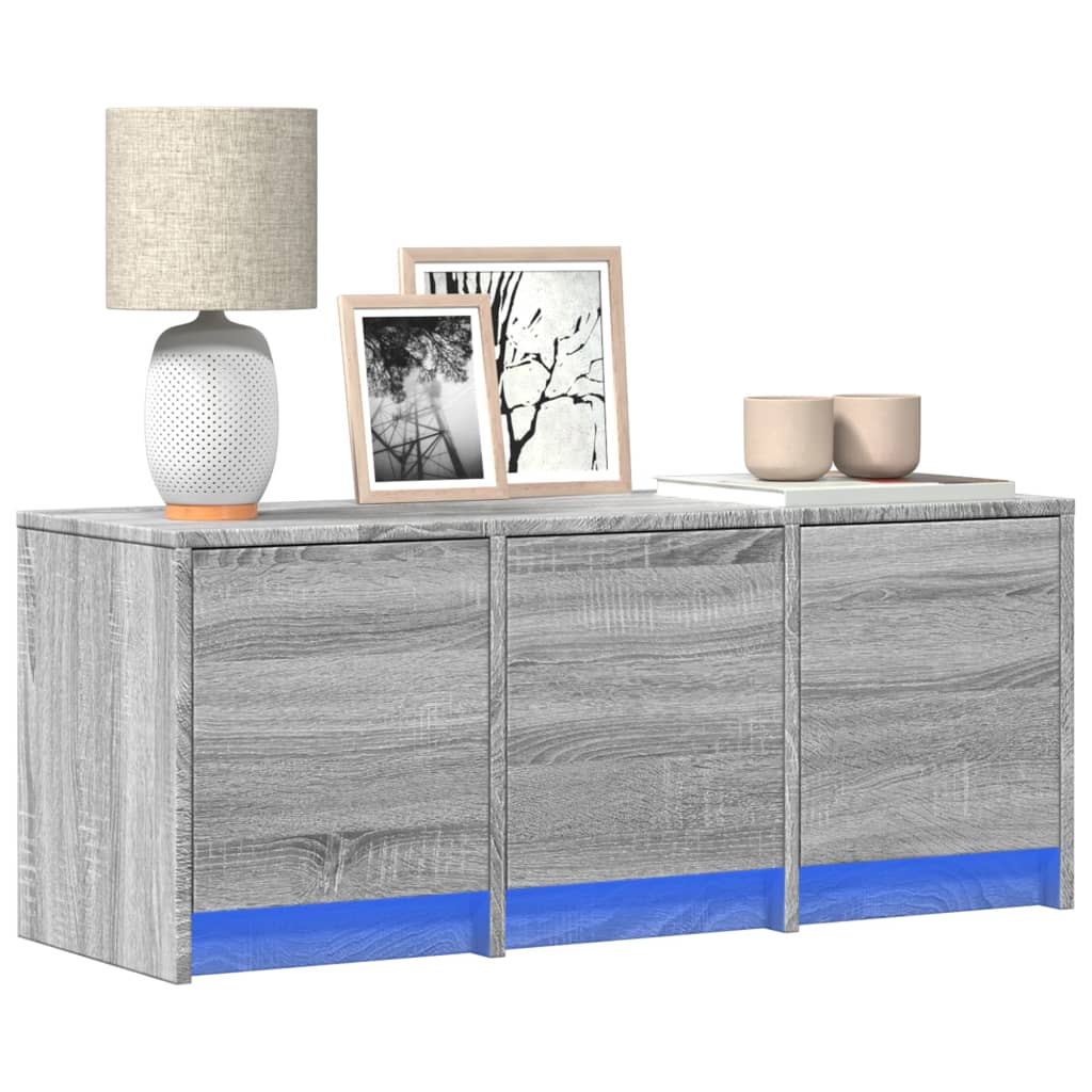 Meuble TV LED gris Sonoma 97x34x40 cm en bois