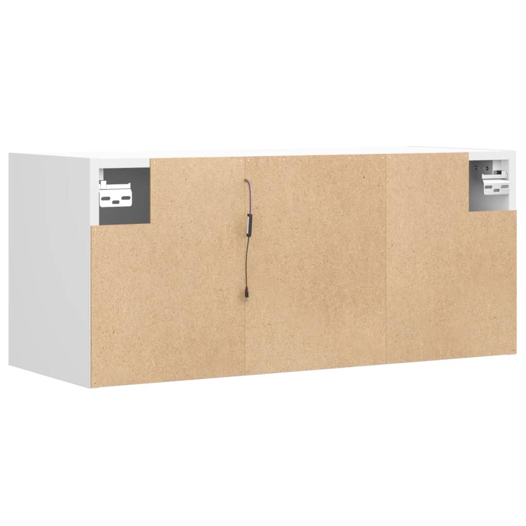 TV-Wandschrank mit LED-Beleuchtung Weiß 80x31x35 cm