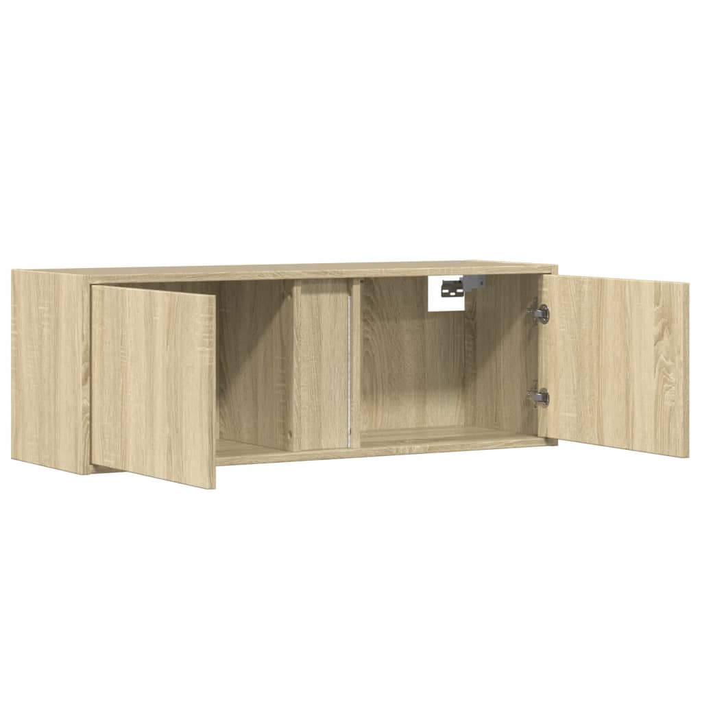 TV-Wandschrank mit LED-Beleuchtung Sonoma-Eiche 100x31x35 cm