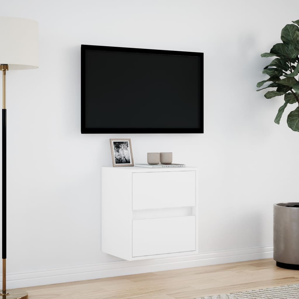 Meuble TV mural avec éclairage LED blanc 41x31x45 cm