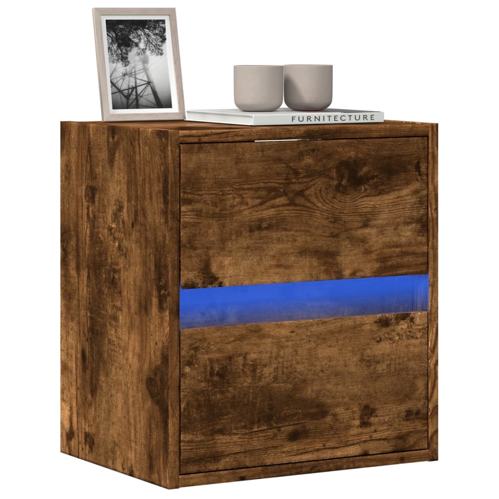 TV-Wandschrank mit LED-Beleuchtung Räuchereiche 41x31x45 cm