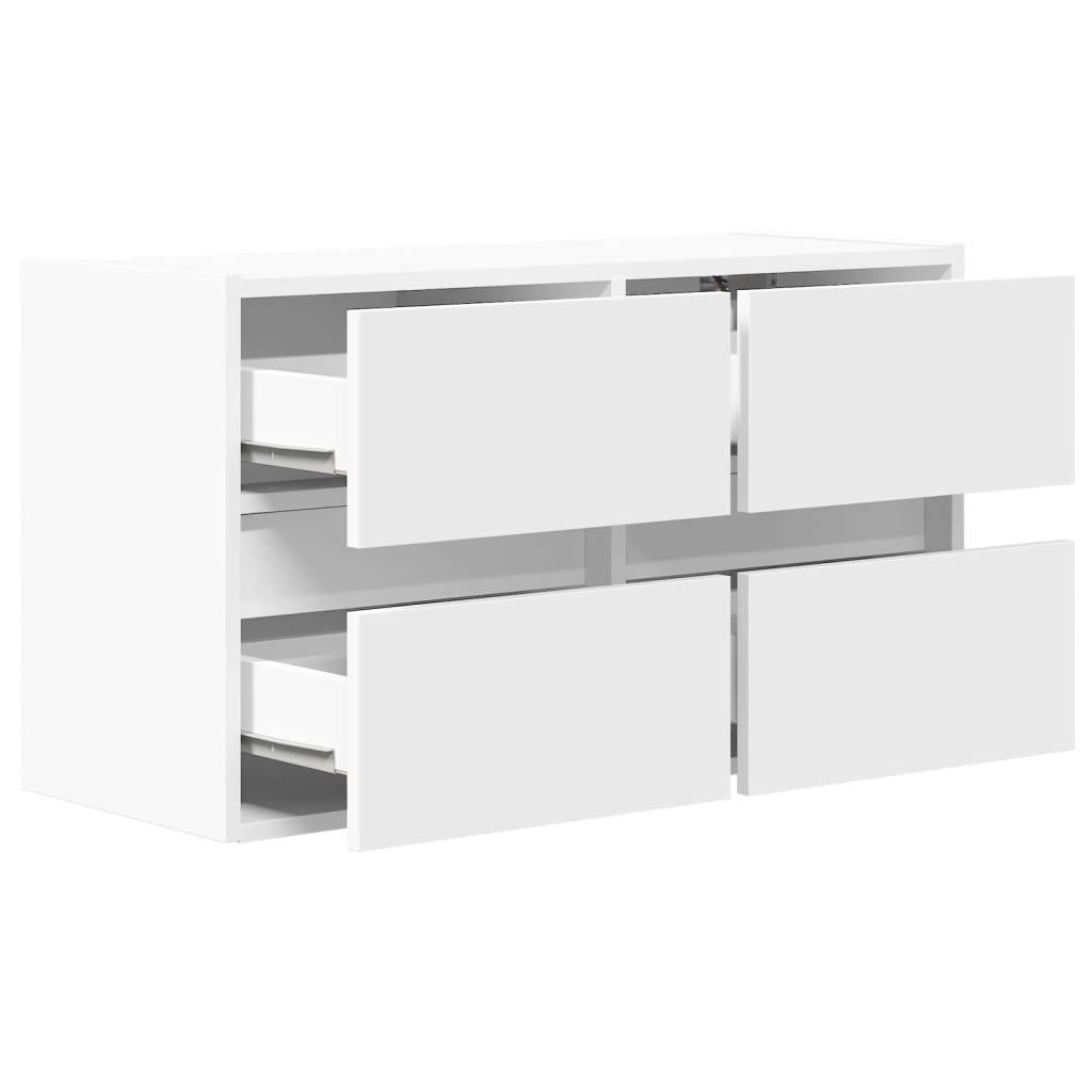 TV-Wandschrank mit LED-Beleuchtung Weiß 80x31x45 cm