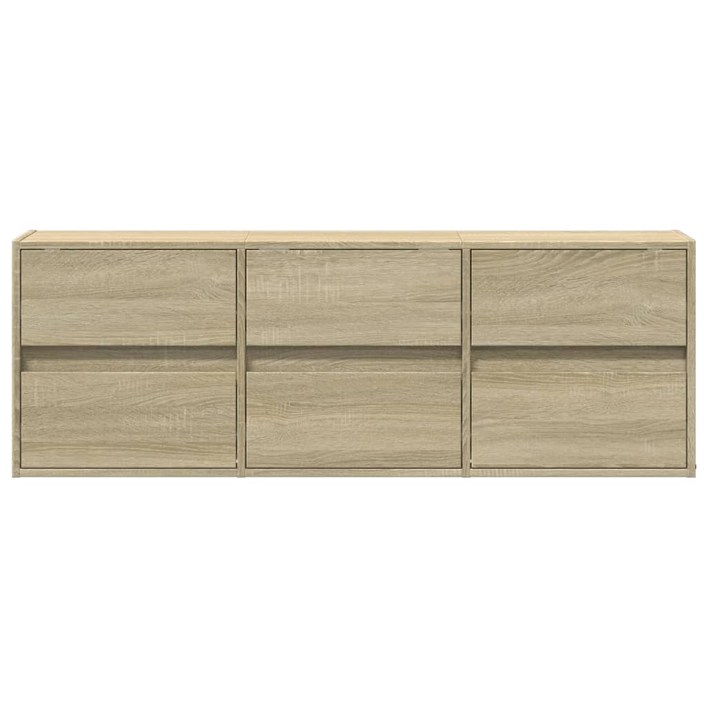 TV-Wandschrank mit LED-Beleuchtung Sonoma-Eiche 130x31x45 cm